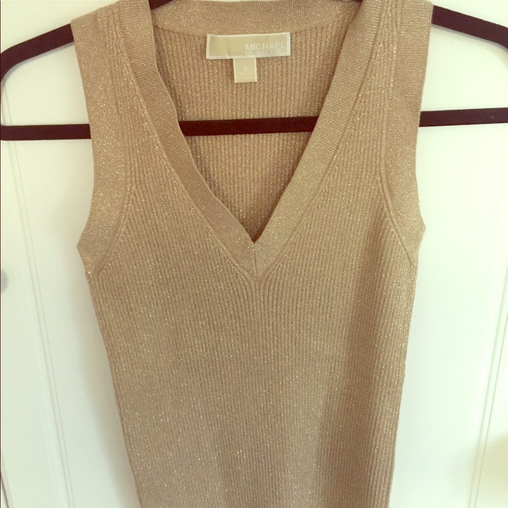Pale gold  Michael by Michael Kors V neck tank
